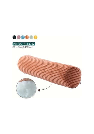 Trendooze Lezzetli Turuncu Sunshine022 1 Adet Texstead Retro Geometrik 6x24 İnç Yastık Polyester Yıkanabilir Turuncu