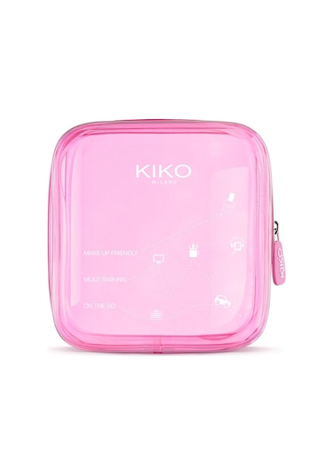 Kiko Mini Pochette 01 03 White Chalk Makyaj Çantası Pembe