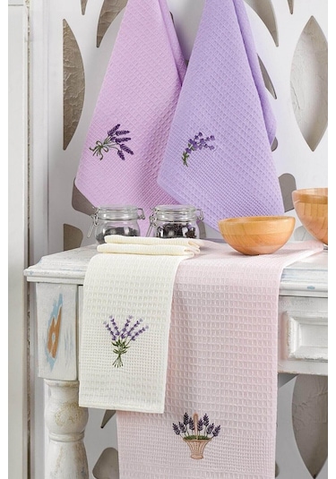 6 Parça Mutfak Kurulama Bezi 30 X 50 Cm Lavender Flower