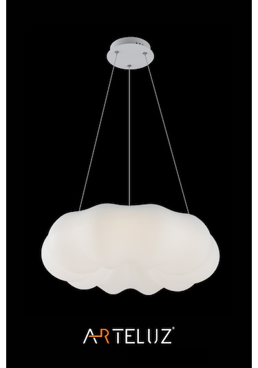 Luxury Bulut Model Modern Sarkıt Avize 45 Cm Beyaz