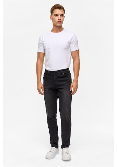 Siyah Slim Denim Pantolon Siyah