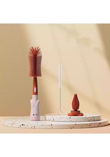 Biberon Fırçası 360 Derece Bebek Silikon Bardak Şişe Temizleme Fırçaları Seti Ve Yumuşak Kafa Gıda Sınıfı Fırçalar