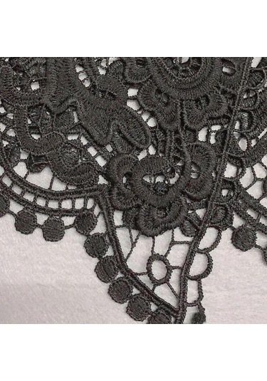 Padalink Beyaz Kırık Desenli Çıkabilir Kumaş Yaka, Kadınlar İçin Stili Artıran Dekoratif Nakışlı Shawl Çok Renkli