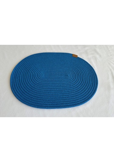 Jüt Amerikan Servis Sofra Altlığı, Masa Dekoru Supla Oval 30x40 8li Mavi