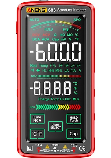 Aneng 683 Dokunmatik Ekran Ncv İndüksiyon Multimetre Dijital Yüksek Hassasiyetli Akıl Aralığı Yanmaya Dğ. Ölçüm Cihazları 44773543