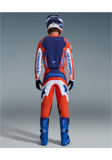 Alpinestars Fluid Grid Off-road Motosiklet Pantolonu Oranj Mavi Beyaz