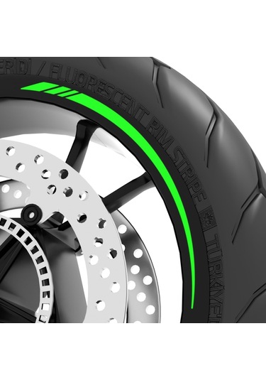 Floresan Yeşil 4 Parçalı Keskin Jant Şeridi Sticker Çınar Extreme