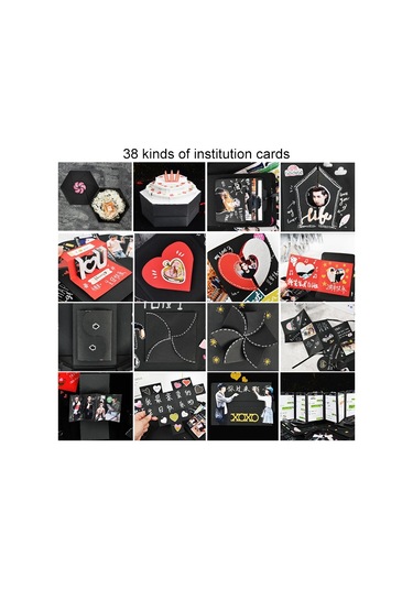 Kalp Şekli Dıy El Yapımı Fotoğraf Albümü Sürpriz Patlama Zıplayan Hediye Kutusu