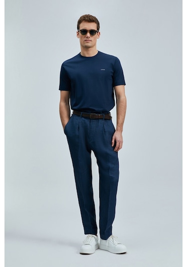 Lufian Erkek Bran Modern Grafik T-shirt 111020262 Lacivert Lacivert
