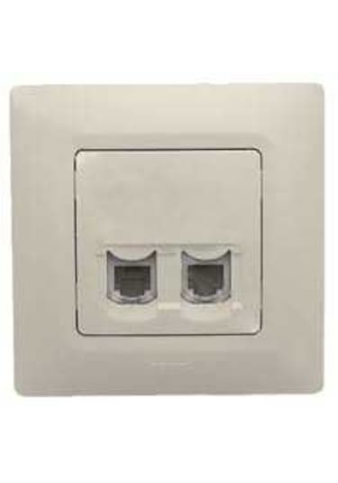 767440-salbei 2x Rj45 Cat6 Utp Bej