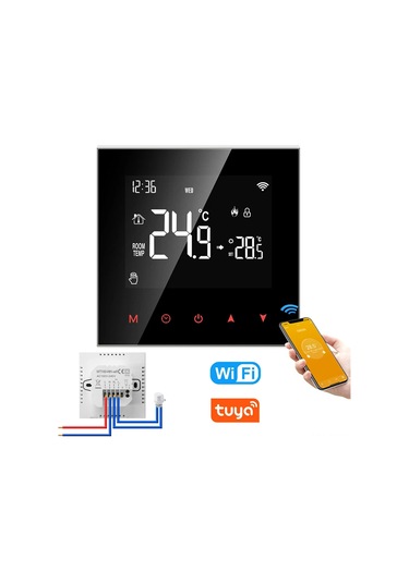 Yifomall Akıllı Wifi Termostat - Tuya Uyumlu, Ses Kontrollü, Programlanabilir, Lcd Ekranlı, Alexa/google Home Destekli Wt100-3a