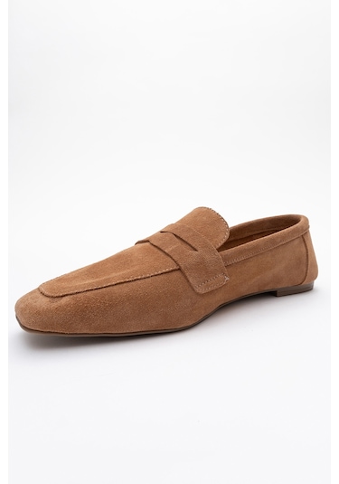 Luvishoes Luvi Shoes Morne Toprak Süet Hakiki Deri Kadın Loafer Ayakkabı Toprak Kahverengi