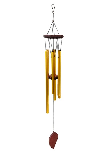 Ranyeek Alüminyum Ve Ahşap Konstrüksiyonlu 6 Borulu Rüzgar Çanı - Altın/gümüş Seçenekli Dekoratif Ses Aleti