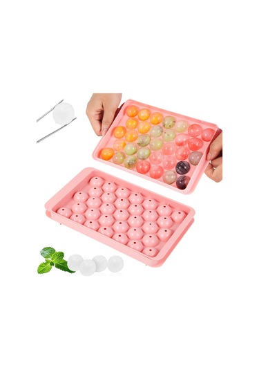 Samdoo 10 Adet Silikon Buzluk Seti - 33 Bölmeli, Kapatçılı, Hızlı Buz Yapımı, Pp+tpe Malzeme, Pembe Çok Renkli