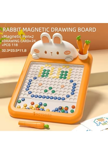 Tineke Manyetik Kodlama Oyuncağı Çizim Tahtasında Boncuk Havuç