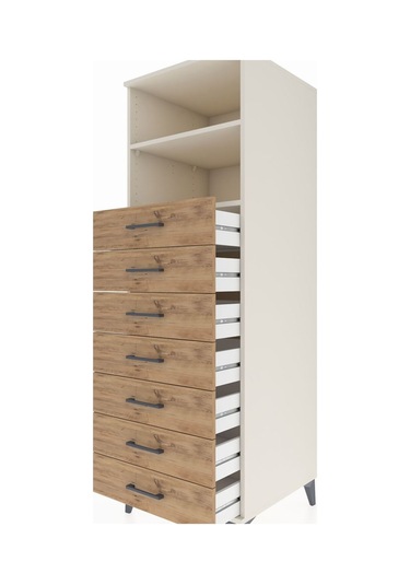 Kronos Dolap 2 Raflı 7 Çekmeceli 60x59x182 Aytaşı-çam Aytaşı