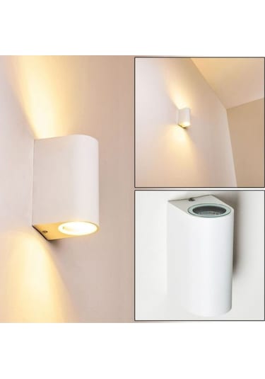 Amber Işık Ledli Iç Ve Dış Mekan Dekoratif Çift Yönlü Duvar Apliği Siyah