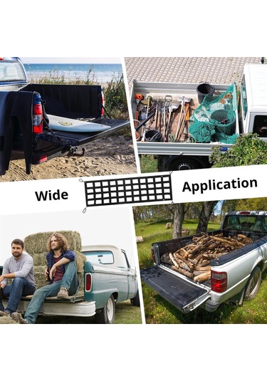Jeehugo Chevrolet, Ford, Toyota, Ram İçin 4 Kanca İle Kolay Kurulumlu 60x18 İnç Polyester Arka Yük Bölgesi Ağ Bandı