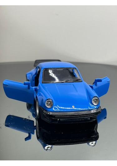 Porsche 911 Turbo 3.3 1:32 Ölçek Metal Çek Bırak Model Araba 12 Cm - Mavi