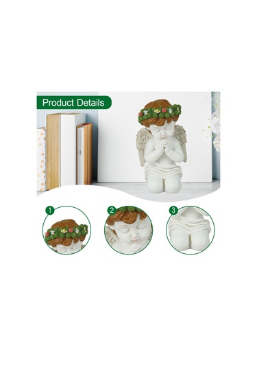 Homyl Giriş Rafı Bahçesi Için Dekoratif Dua Eden Melek Çocuk 19cmx10,7cm