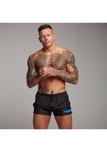 Yeşil Muscleguys Erkek Yumuşak Ve Pürüzsüz Plaj Şortu Spor Salonu Spor Sweatshorts Vücut Geliştirme Elastik Bel Baskı Pantolon Ince Rahat Tatil Şort Yeşil