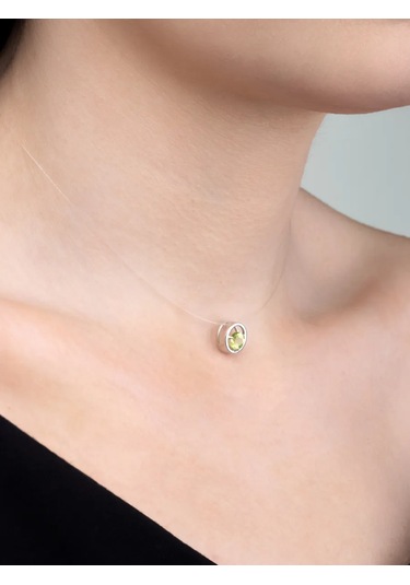 Uvelirnye Tradicii Doğal Krizolitli 925 Ayar Gümüş Kolye 219801152