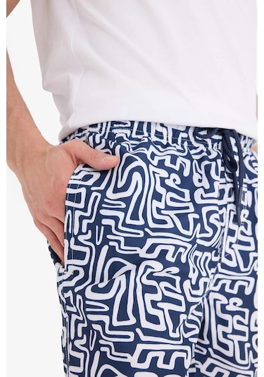 DeFacto Desenli File Astarlı Kısa Boy Deniz Şortu A7376AX25HSNV256 DeFacto Desenli File Astarlı Kısa Boy Deniz Şortu A7376AX25HSNV256