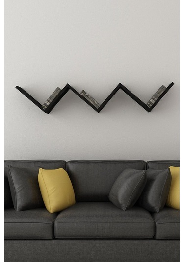 Moonlife Dart Duvar Rafı Siyah Siyah