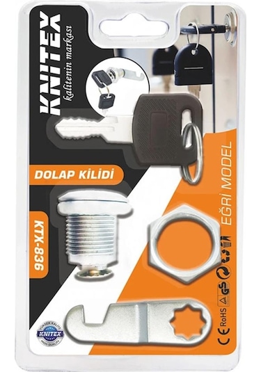 Knitex 836 Vakumlu Dolap Kilidi Eğri - Hrd-007056
