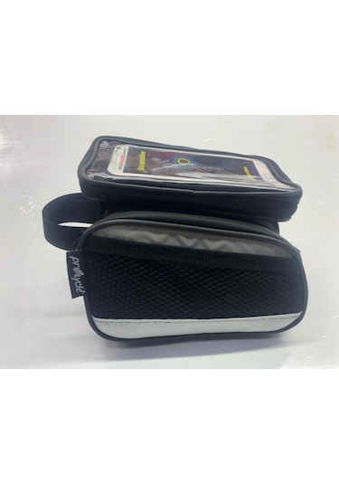 Procycle Pc-250 Kadro Üstü Heybe Çanta Telefonluklu Gümüş Siyah