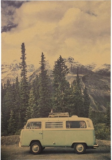 Volkswagen T1 Minibüs Vosvos Retro Kraft Poster Af027
