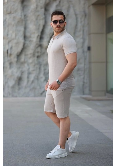 Erkek Şort Tişört Alt Üst Takım Gri