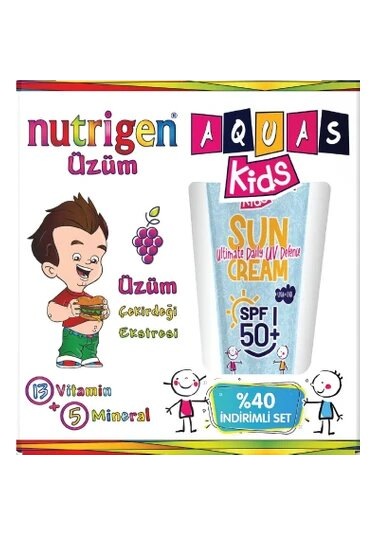 Nutrigen Üzüm 200 ML + Aquas Kids Çocuk Güneş Kremi SPF50+ 100 ML