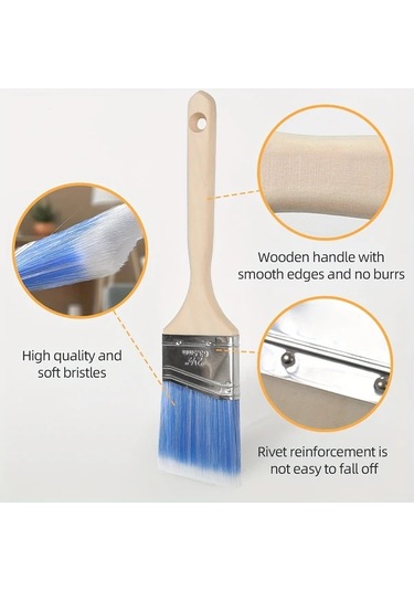 Willowhaven Gray Beyaz 3lü 2 5inç Açılı Boya Fırçası Seti