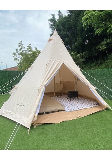 Campout Callısto 4 Mt Kanvas Kamp Çadırı Krem