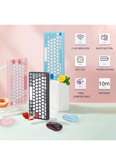 Yunboo Kablosuz Klavye Ve Mouse Seti - Ergonomik, Sessiz, 2.4g Bağlantılı, 10 Metre Menzil