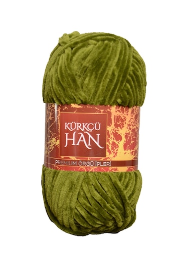 Kürkçü Han Kadife 100gr 95mt Örgü İpi Açık Yeşil