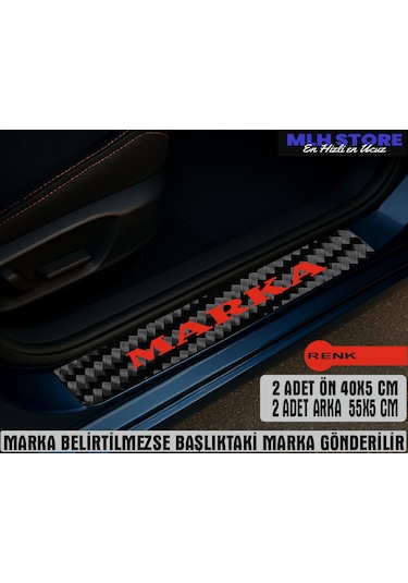 Citroën Dispatch İle Uyumlu 4 Adet Karbon Kapı Eşiği Koruma