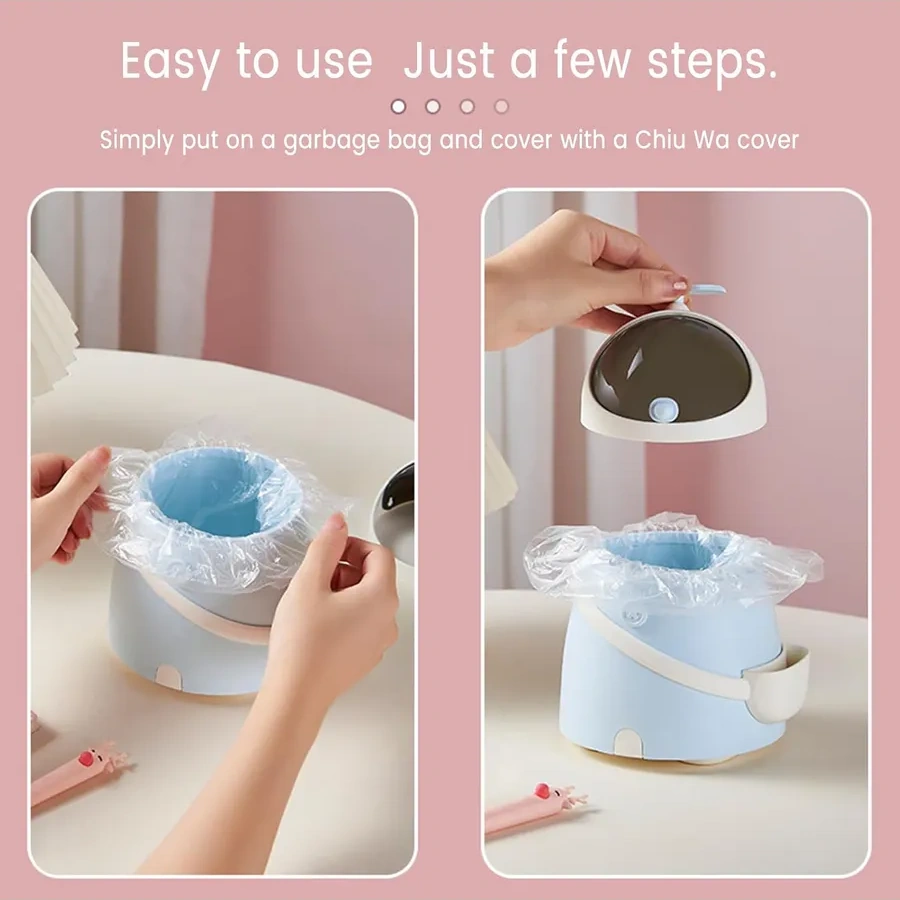 Darvish Tm Çocuklar İçin Sevimli Masaüstü Çöp Kutusu 313787802 Açık Mavi