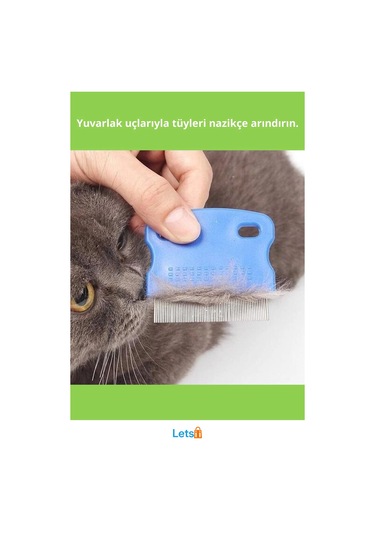 Nazik Metal Dişli Kedi Köpek İçin Bit Pire Tarağı