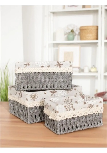 Logovo Bobrov Örgü Sepetimiz, 3 Adet. 142933102 Gri