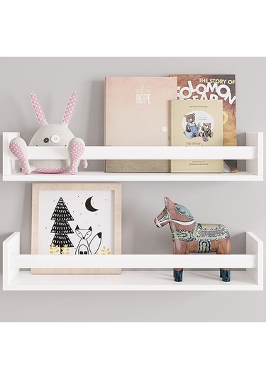 Ezgi 2 Li Duvar Rafı Beyaz