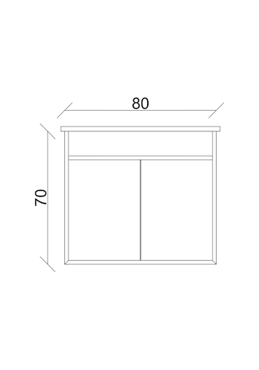 Aras Lavabolu Asma Alt Dolap Antrasit/Atlantik Çam 80X44X58 Cm Antrasit - Atlantik Çam