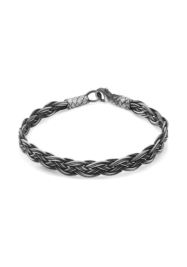 Nipora El Işçiliği Özel Tasarım 1000 Ayar Gümüş Kazaz Erkek Bileklik