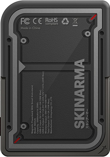Skinarma Nexus Mecha Kablosuz Powerbank Ve Pd Hızlı Şarj Özellikli Metal Standlı 20w 5000mah Siyah