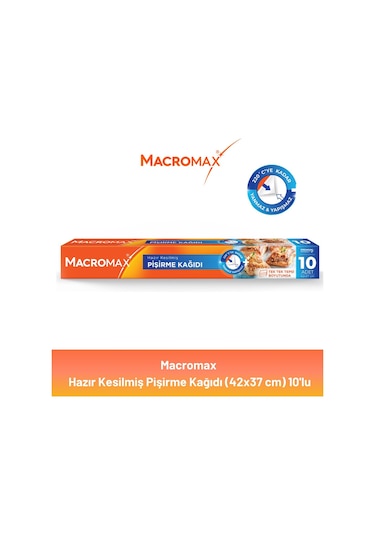 Macromax Hazır Kesilmiş Pişirme Kağıdı 10'lu