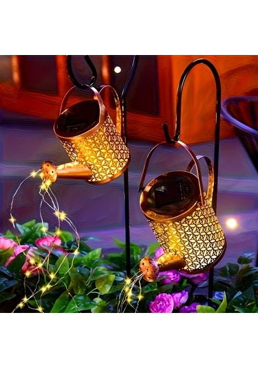 Honeybeeshop 2 Adet Lihangstar Güneş Enerjili Sulama Işıkları Otomatik Açma Kapama Ayarlanabilir Led Bahçe Aydınlatması Vintage Asılı Fenerler Çim Yol Patio Bahçe İçin