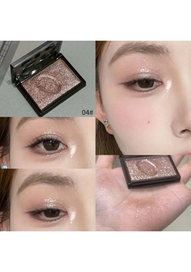 Köpüklü Glitter Mavi Göz Farı Paleti Fosforlu Siyah Gümüş Punk Dumanlı Göz Farı 04 3.2g 01