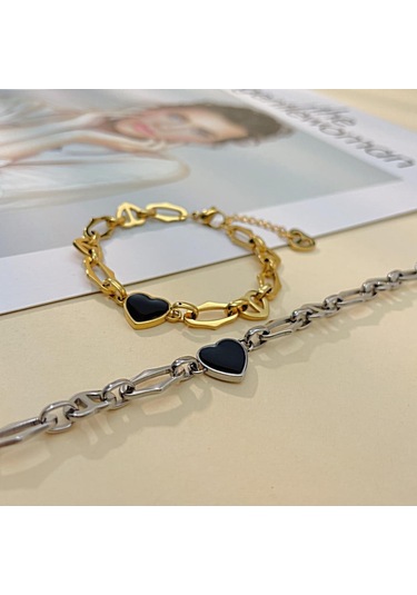 Altın Opk Paslanmaz Çelik Aşk Bileklik Altın