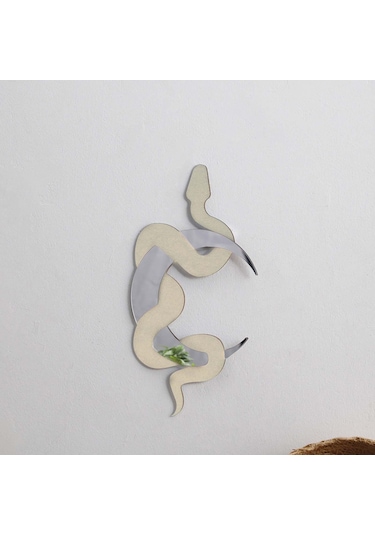 Suntek Duvar Dekor Ay Yılan Ayna Süsleme Banyo Otel Evi Ahşap